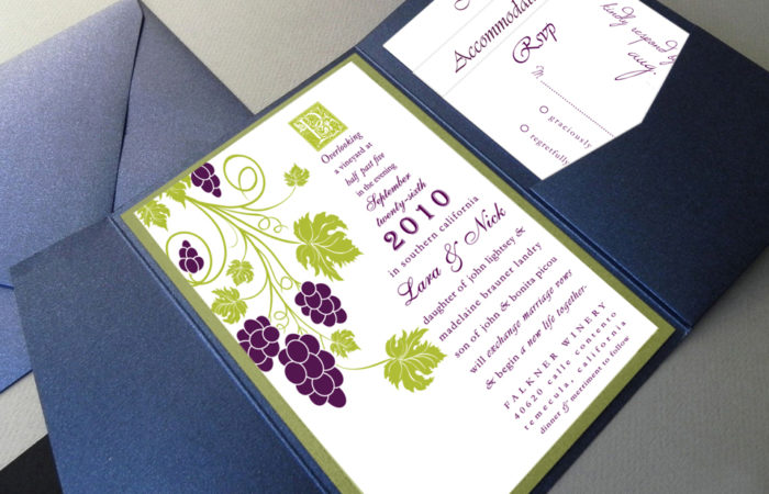 vineyard wedding invitation set
