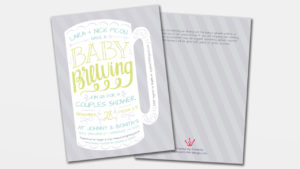 beer brewing theme baby shower invitation