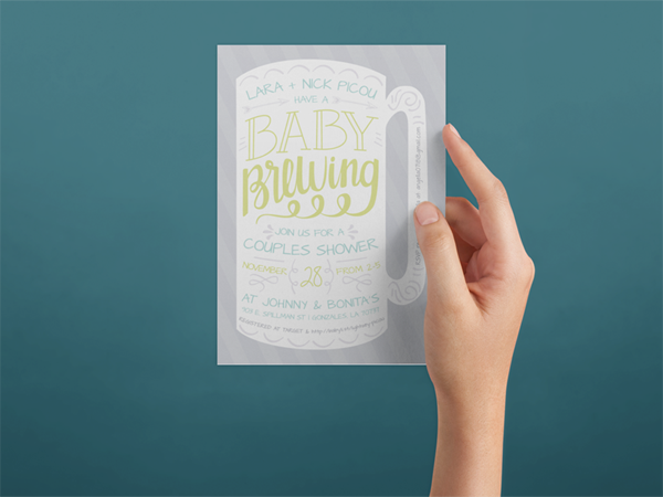 baby shower invite baby is brewing beer theme