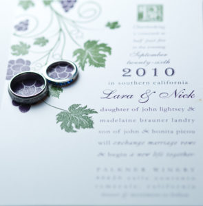 vineyard theme wedding invitation